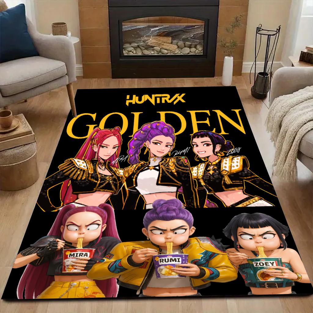 Huntrix, Rumi,Demon Hunters-Themed Decorative Rug Carpet for Living Rooms Bedroom Dining Areas As Well As Outdoor Patios Yards