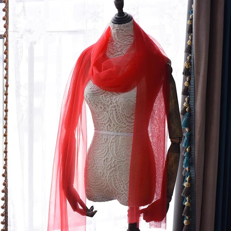 Шелковая свадебная фата и шарф для фотосессии невесты