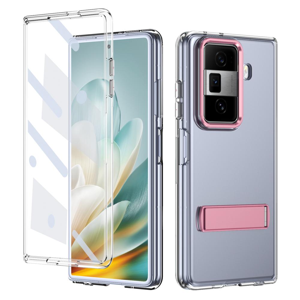 KEYSION Прозрачный чехол для Huawei HONOR Magic Vs3 Hard PC Metal Kickstand Противоударный чехол для телефона со стеклянным защитным экраном