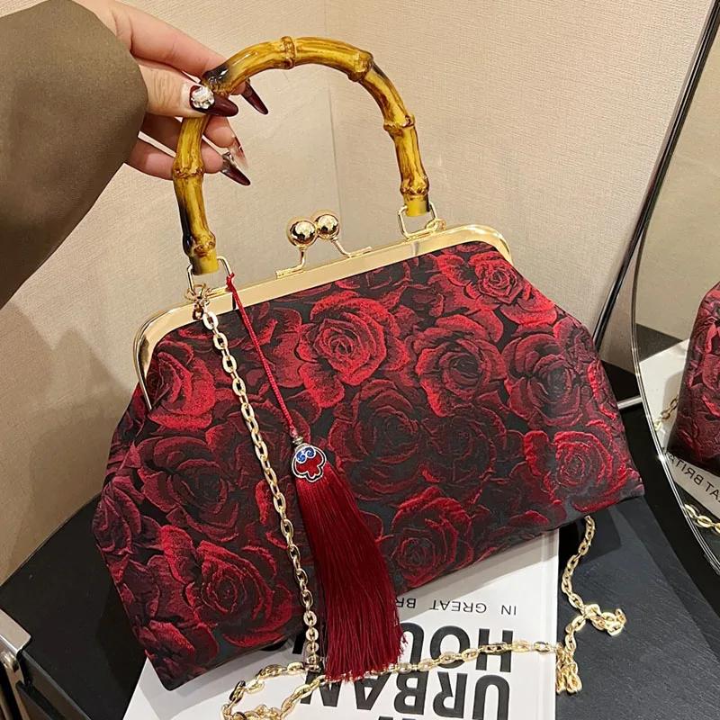 Винтажные дизайнерские сумки на цепочке для женщин, розовые и синие сумки через плечо, сумки с застежкой-кисточкой, цветком, ракушкой, маленькая сумка-тоут, новая