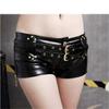 Low Waist Jazz Dance PU Leather Shorts with Belt for Autumn/Winter