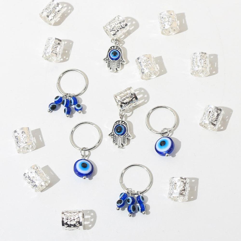 16 шт. Дреды Дреды Бусины Глаз Дьявола Трубочки для Плетения Волос Полые Кольца для Волос Мужские