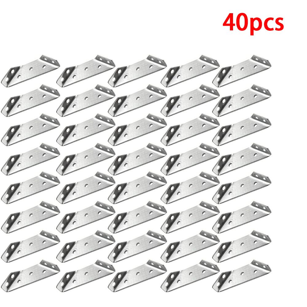 10/20/40Pcs Thickened Stainless Steel Angle Code 90 Degrees Right Angle Fixed Bracket Furniture Connectors