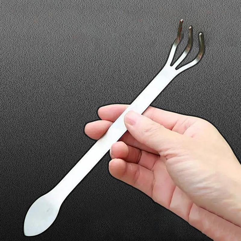 1 шт. грабли из нержавеющей стали для корней бонсай, горшечные растения, 3-зубчатый инструмент для рыхления почвы, ручные нержавеющие грабли, инструмент для домашнего садоводства