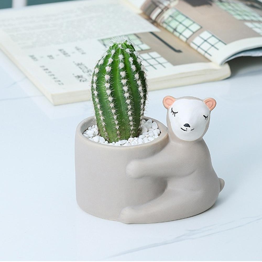 Cute Animal Flower Pot Ceramic Planter Home Decor Desktop Art Ornaments Bonsai Succulent Pot Plant Pot Garden Decoration