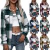 Женские фланелевые рубашки в клетку с длинными рукавами, топы на пуговицах стандартной посадки, осенняя уличная одежда
