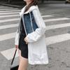 Denim Hooded Windbreaker Jacket Women's Mid-length Autumn New Korean Style Loose Design Coat