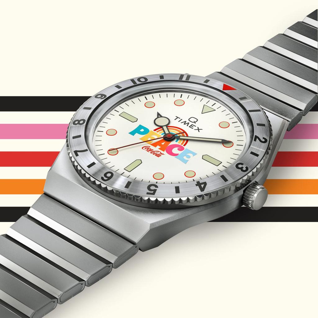 TIMEX Часы Timex Coca-Cola Coca-Cola Collaboration Модель Кремовый циферблат Нержавеющая сталь Акрил Кварцевый японский механизм 38MM America Watch TW2V25800