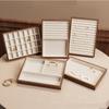 Velvet Ring Earring Holder Exquisite Jewelry Display Tray Multipurpose Wood Rings Tray Desk