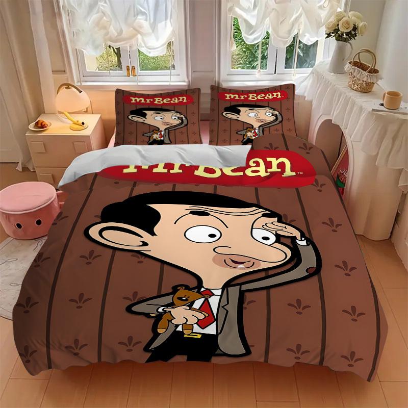 3pcs Mr Bean Duvet Cover Set, Includes 1 Duvet Cover and 1/2 Pillowcases (No Insert) yy251104206
