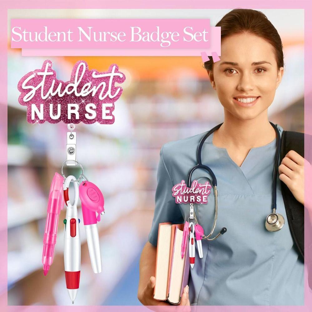 Портативный набор ручек для медсестры Выдвижной зажим для бейджа медсестры Модный держатель для бейджа-катушки