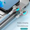 Плетеный кабель для зарядки телефона Lightning с вращением на 180° для Huawei /Samsung /Xiaomi