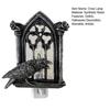 Halloween Crow Night Light Gothic Raven Birds On Church Arch Wall Sconce Light for Halloween Bedside Bedroom Living Room Decor