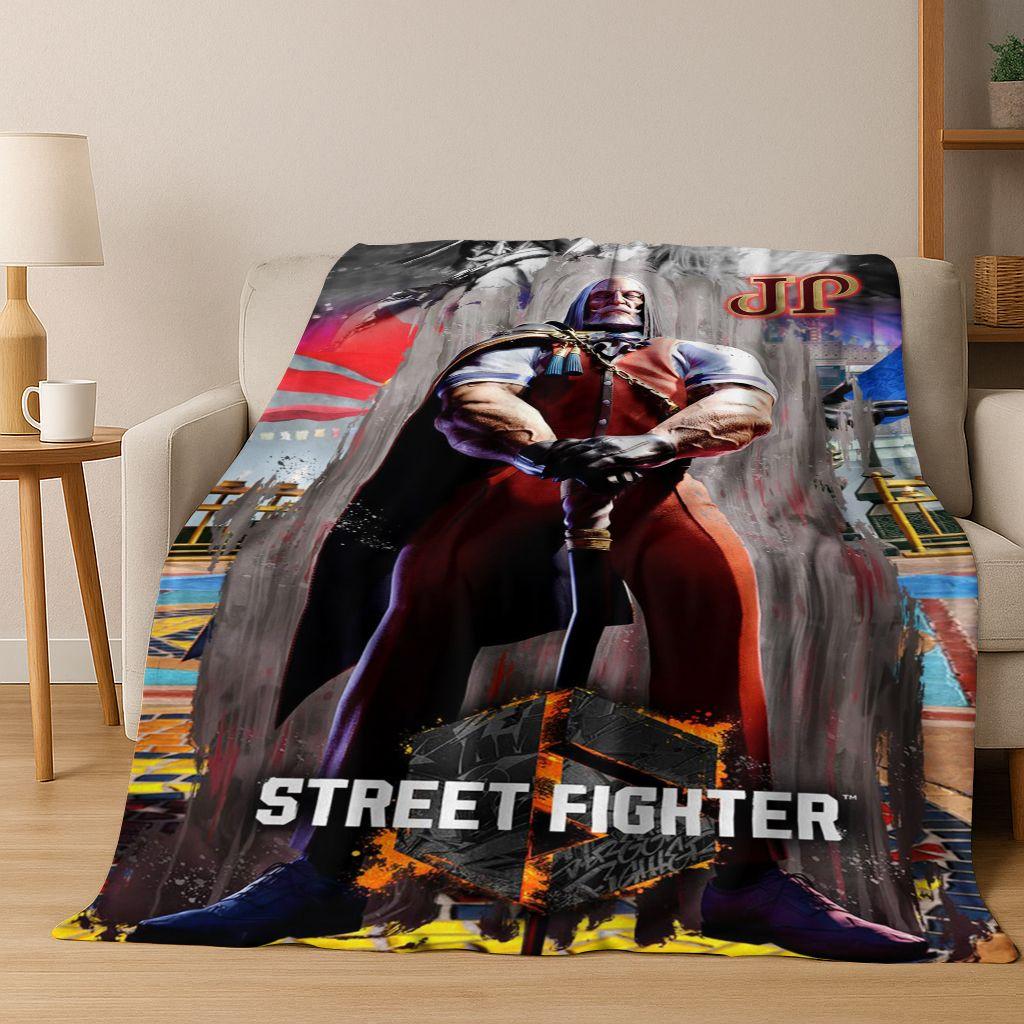 Ретро Street Fighter 6 Персонажи Игра Чун-Ли Арт Фланелевое Одеяло, Уютное Мягкое Плед для Дома Спальни Кровати Дивана Покрытие Дети