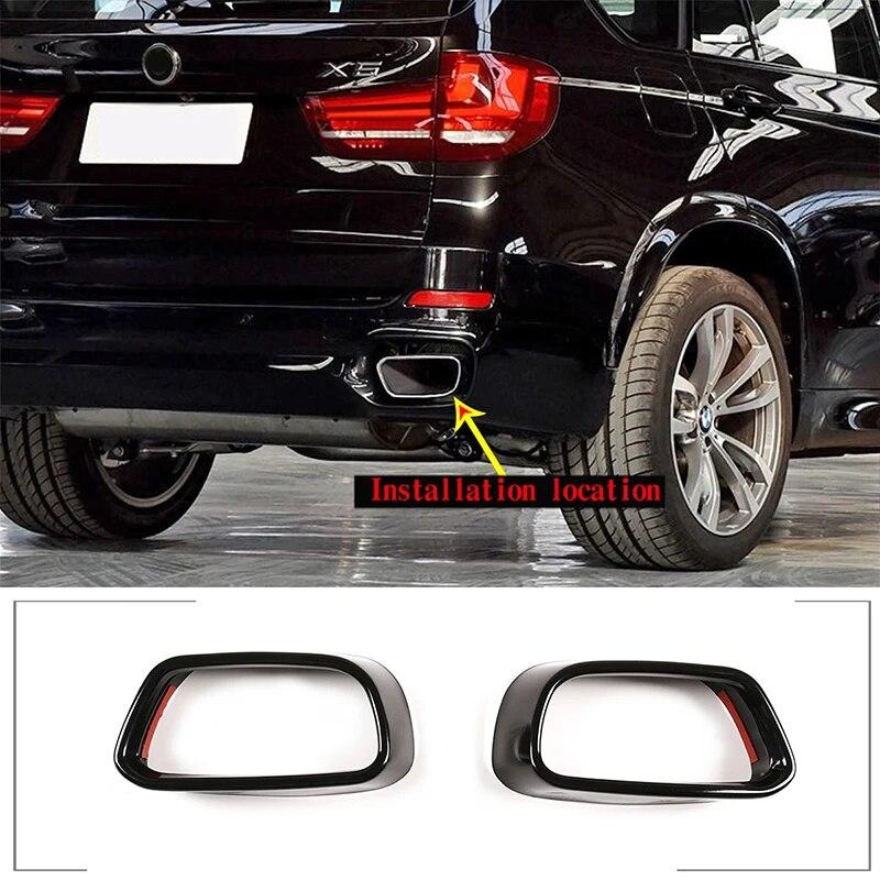 Для BMW X5 F15 X6 F16 2014-2018 нержавеющая сталь черная крышка выхлопной трубы автомобиля 1 компл. автомобильные аксессуары для горла