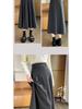 Серая юбка-трапеция из смесовой шерсти для женщин, от petite до plus size, идеально подходит для поздней осени