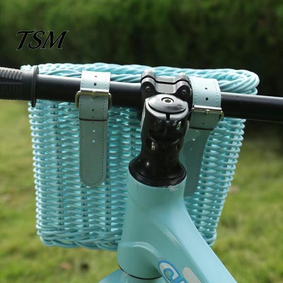 Bike Basket Hand-Woven Bicycle Large Capacity Strong Load-bearing Cycling Easy Installation Handlebar Front Replacement Storage Holder