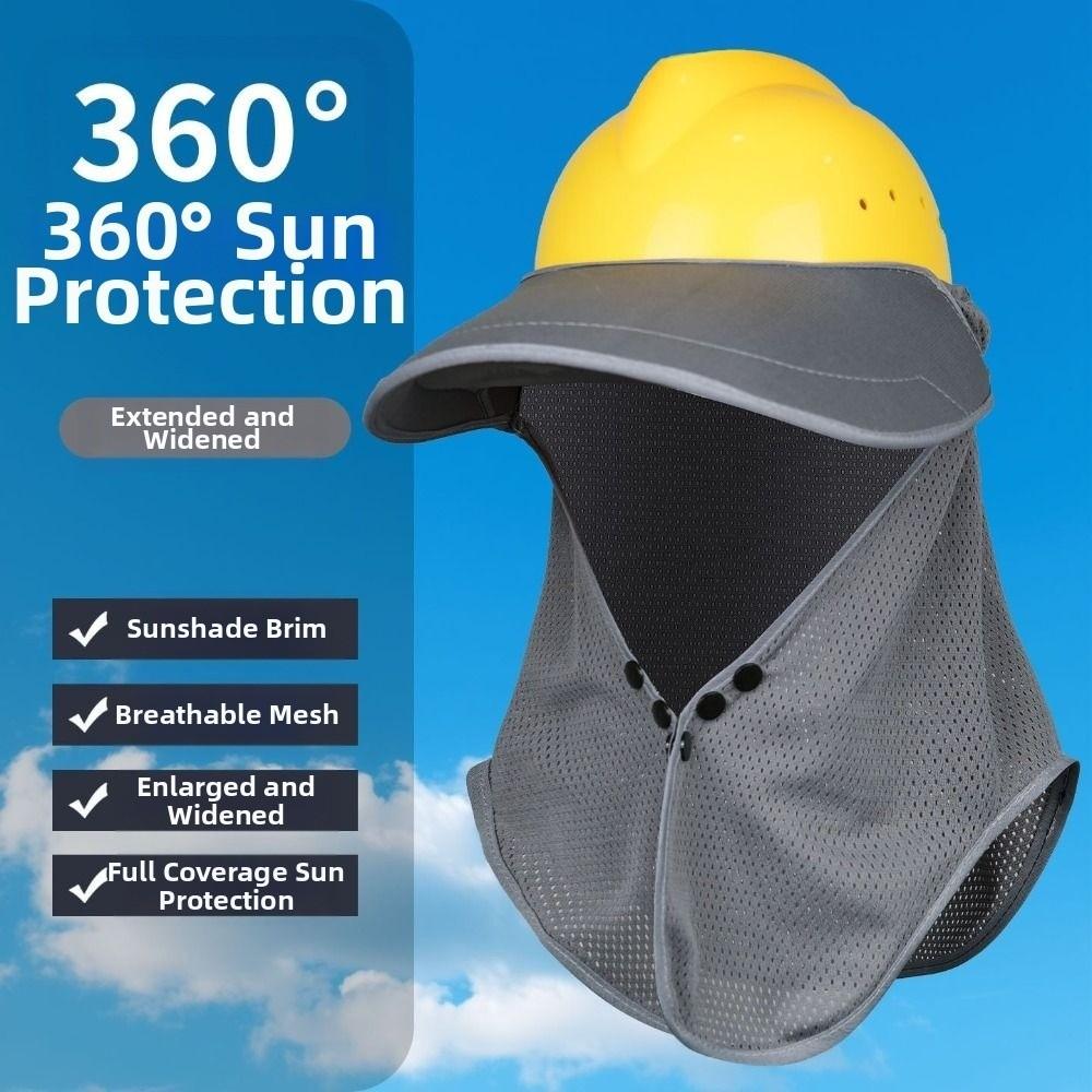 Mesh Safety Helmet Sunshade Breathable Neck Protection Sun Shield for Construction Workers