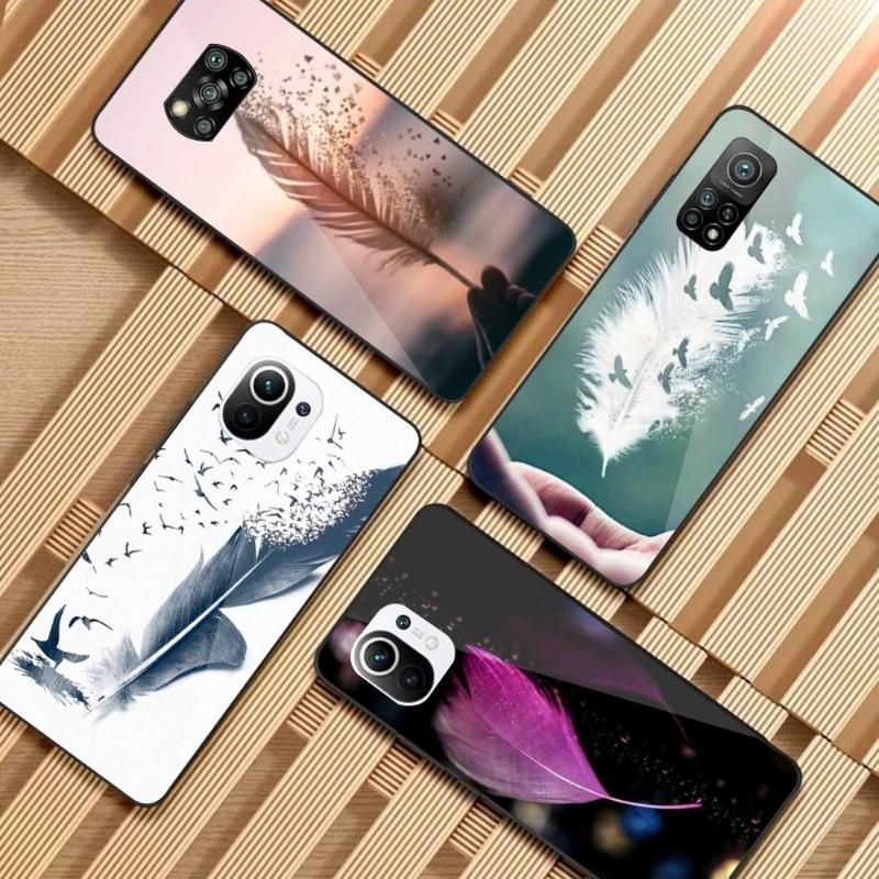 Чехол для телефона Magic Feather для Xiaomi 12 11T 10 9 Redmi Note 11 10 10S Pro Redmi 9 9A 8, черный чехол для телефона из поликарбоната