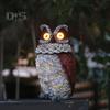 Статуя совы, ночник, реалистичная садовая статуя совы со светящимися глазами на солнечной энергии, скульптура совы из смолы, украшение для крыльца, патио, лужайки