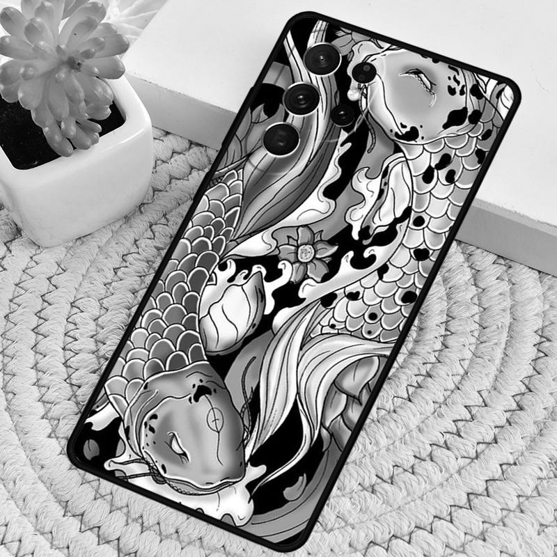 Японская рыба Кои Арт Силиконовый Чехол для Телефона Для Samsung Galaxy note 10 pro S26 S25 S24 S23 S22 S21 Plus S25Ultra Capa Чехол