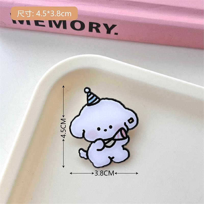 Cartoon Animal Brooch Acrylic High-Quality Versatile Fashionable Pin Clothes Collar Lapel Pin Backpacks Metal Badges Jewelry