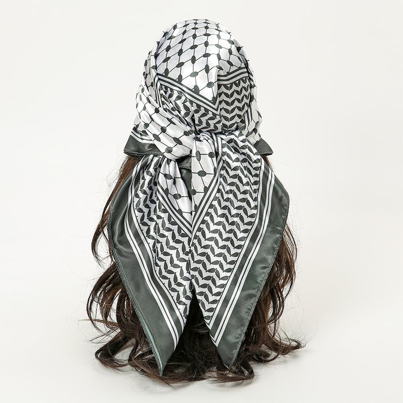 Luxury Brand Bandana Silk Square Middle East Style Scarf Women Satin Shawl Hijab Female Scarves Hair Band Headkerchief