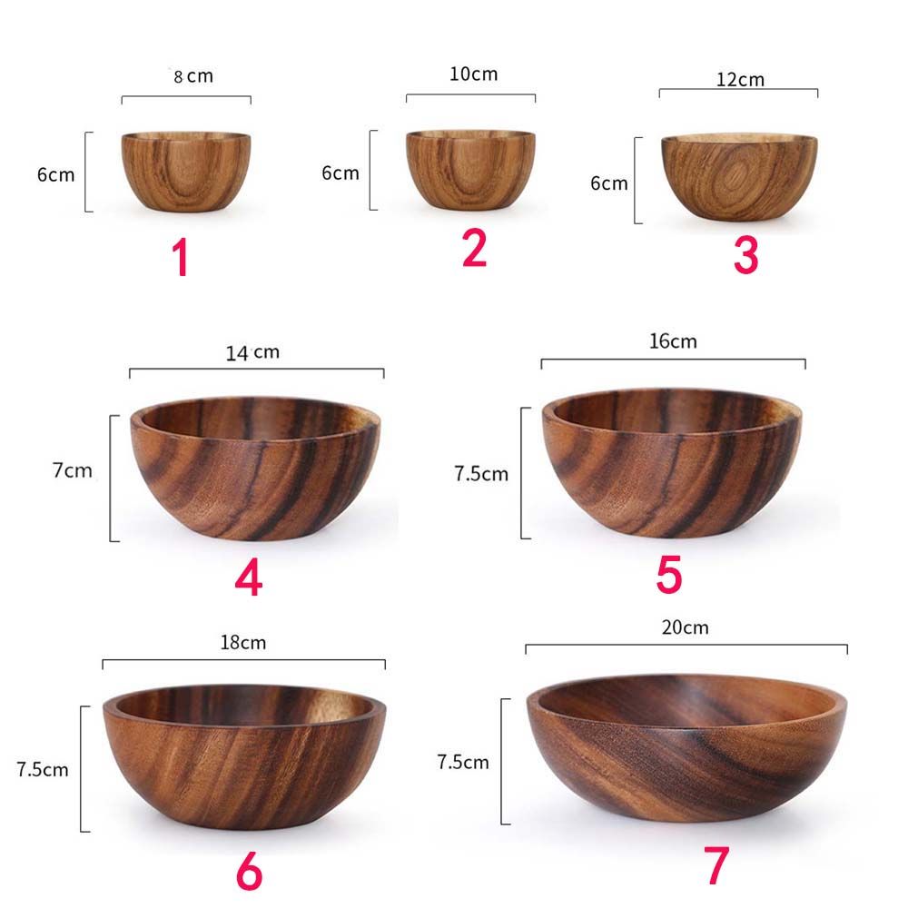 Для лапши риса супа салата Деревянная посуда из натурального дерева акации Миска Миски для рамена Деревянная миска