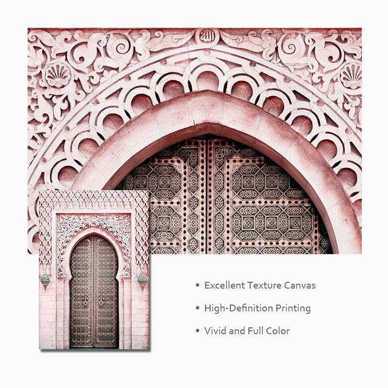 Плакат с исламской мечетью, цветочные ворота, современная картина на холсте, мусульманские постеры и принты, настенные художественные фотографии для гостиной, домашний декор