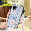 Durable Back Cover Phone Case For Sharp Aquos Zero6/Aquos Air Soft Case Flower Kickstand Wrist Strap Anti-dust Lanyard