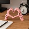 Model Abstract Skeleton Statue Handicraft Heart Shape Finger Gesture Figurine Computer Ornament
