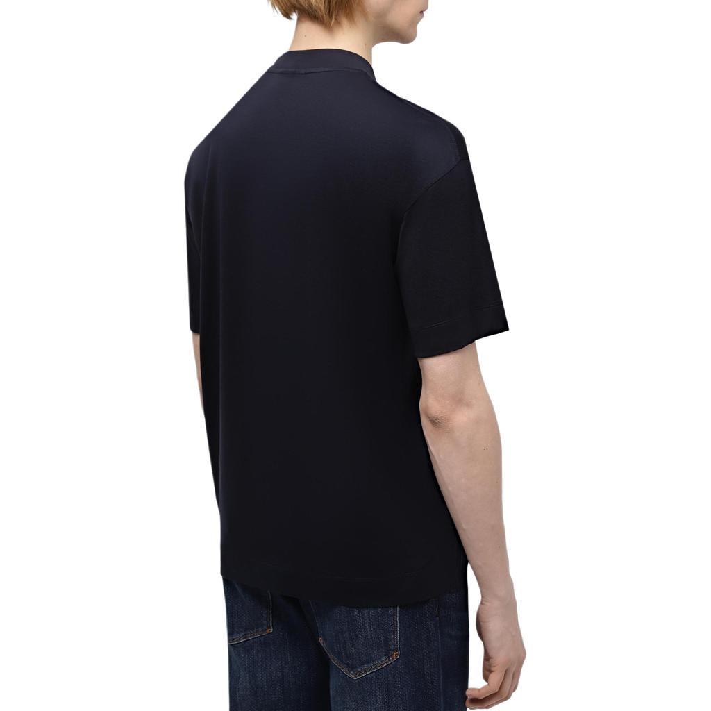 EMPORIO ARMANI SS24 Drop Shoulder Sleeve T Shirt Men's Navy Blue 3D1T98-1JUVZ-0949