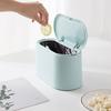 Mini Desktop Trash Can with Lid Removable Tiny Plastic Trash Bin Counter Garbage Lint Bin for Office Desk Car Kitchen Coffee Table Household Supplies
