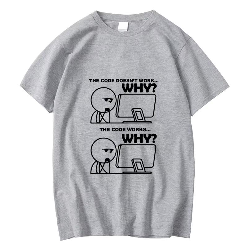 Summer Tshirt Funny Programmer Printed Summer Round Neck Cool for Women Short Sleeve Tshirt FeUnisex Casual Clothing