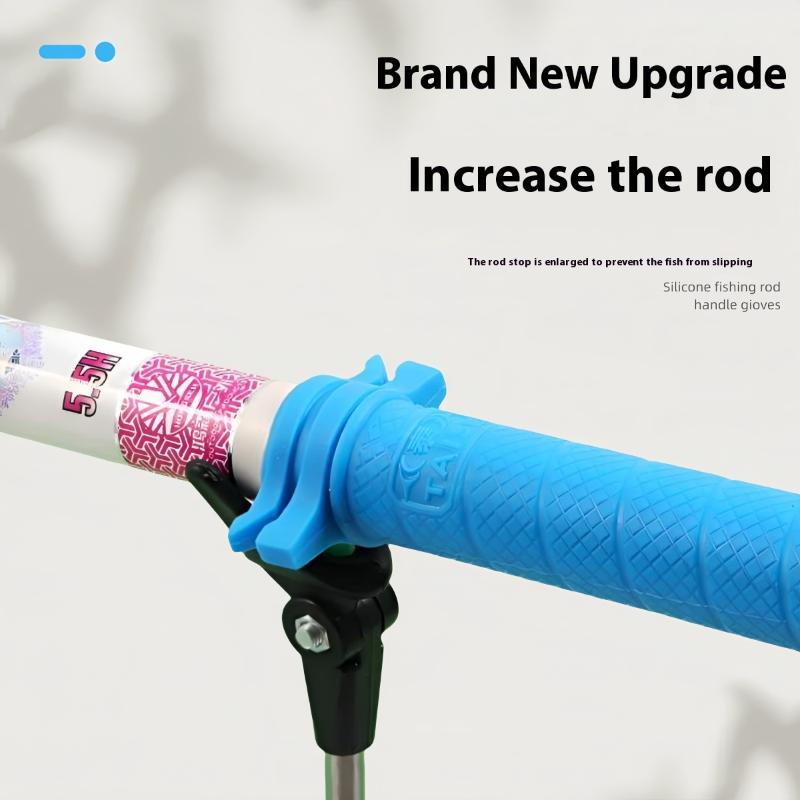 .Fishing Rod Cover Anti-Slip Soft Grip Universal Fishing Rod Sleeve Shock Absorption Elastic Rod Handle Protector Fishing Gear