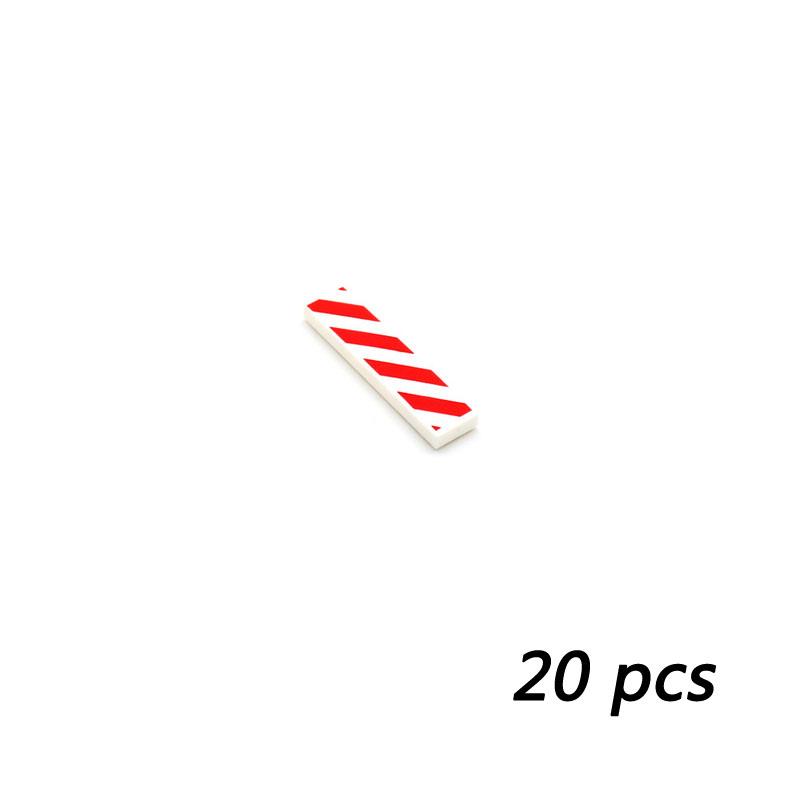 MOC Assembles Tile 1x4 with Wood Grain Danger Stripes 2431 pb243 pb661 Building Blocks Parts DIY Bricks City Street View Toys