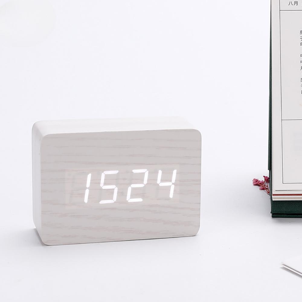 1 шт. модные светодиодные деревянные часы-будильник с голосовым управлением, цифровые деревянные Despertador, работающие от USB/AAA, электронные настольные часы