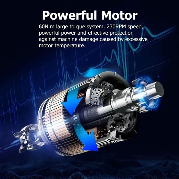 28V 60Nm Electric Cordless 90° Ratchet Wrench 3/8