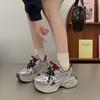 Женские кроссовки «папины кроссовки» 2024 весна новые из натуральной мягкой кожи на толстой подошве с круглым носком повседневные универсальные кроссовки на шнуровке