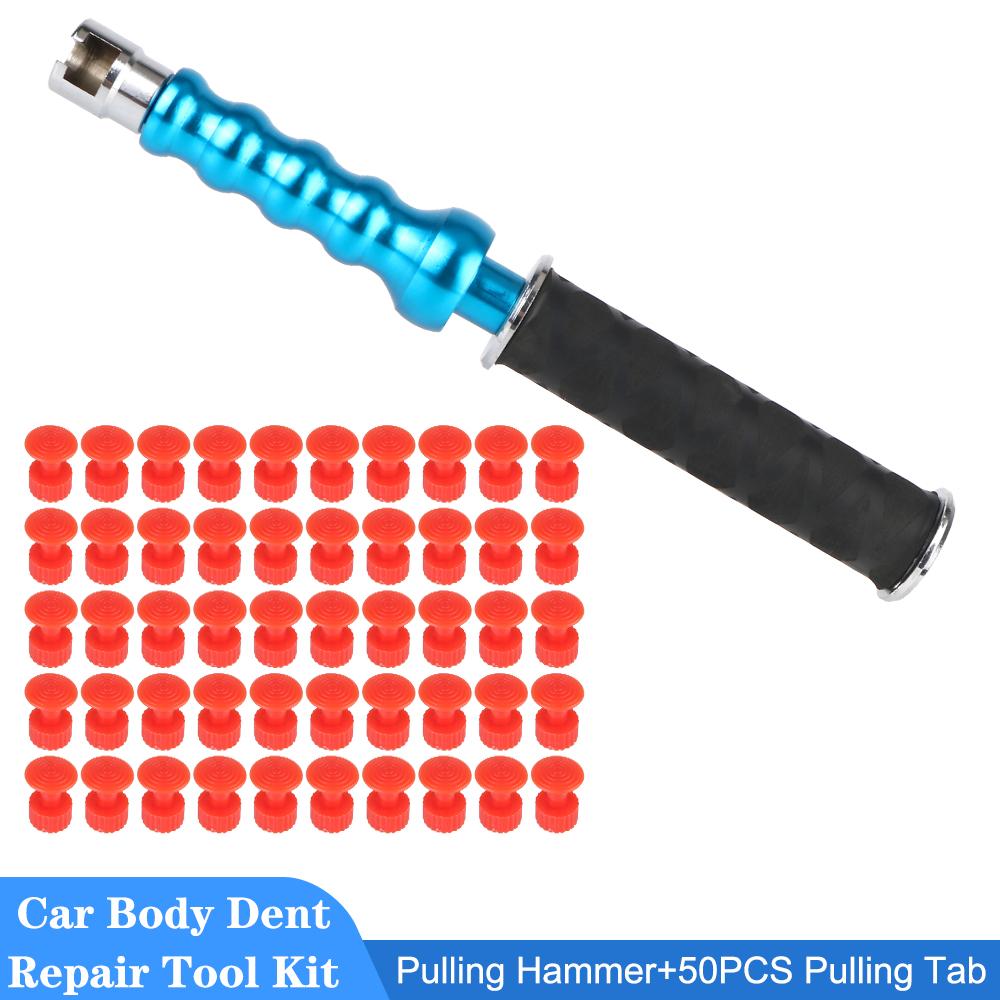Для удаления вмятин от града с автомобиля Набор инструментов для ремонта вмятин кузова автомобиля Молоток для вытягивания Втягивающий молоток с 50 присосками
