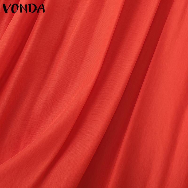 VONDA Женская летняя блузка свободного покроя с круглым вырезом и рукавами 3/4 в стиле пэчворк с оборками