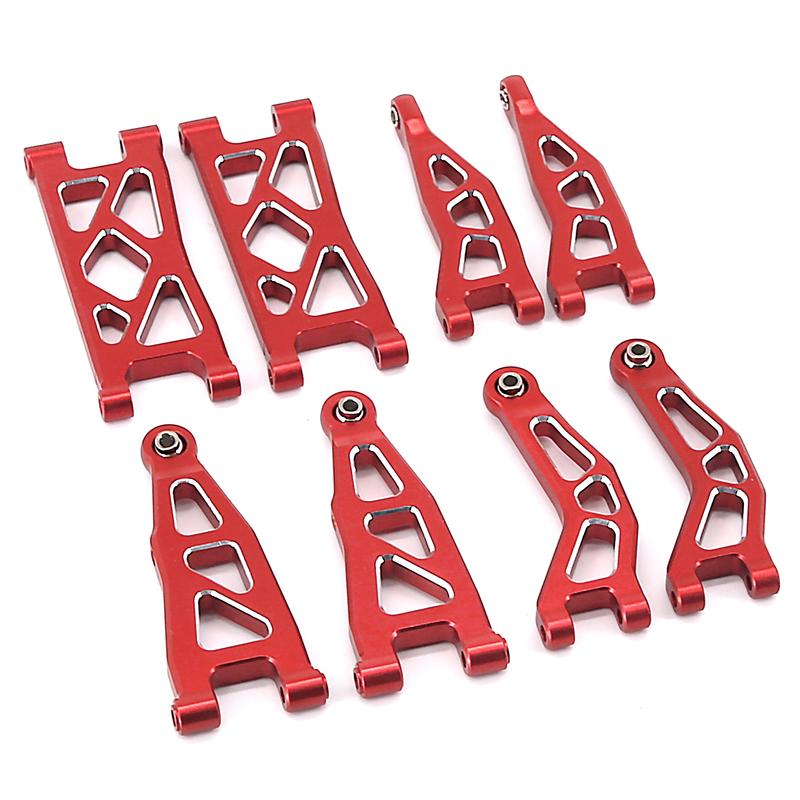 8PCS for 1/18 Granite Grom Mega 380 4x4 Monster Truck RTR 1/14 MOJAVE GROM aluminum alloy front rear suspension A-arm upgrades