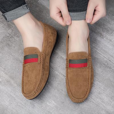 Four Seasons Frosted Anti-Velvet Leather One Pedal Soft Sole Suede Lazy British Style High-end Shoes Doudou Мужские повседневные туфли-перчатки