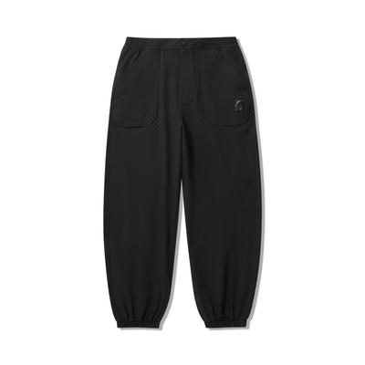 Li Ning X Джеки Чан Коллаборация Серия Кунг-фу Однотонные Со средней посадкой Удобные Дышащие Зауженные Трикотажные Спортивные Штаны Мужские низ Черный AYKU795-1