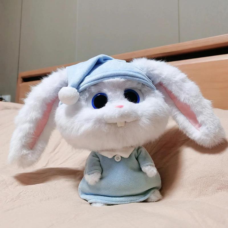 Rabbit Boss Plush Doll - The Secret Life of Pets Big-Eyed White Bunny with Carrot - Stuffed Toy Gift