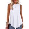 Spring and Summer Solid Color Round Neck Loose Sleeveless Casual T-shirt
