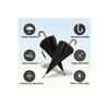 16 String Protocol Large Size Walking Stick Umbrella Fiber Umbrella Rain Umbrella (black)