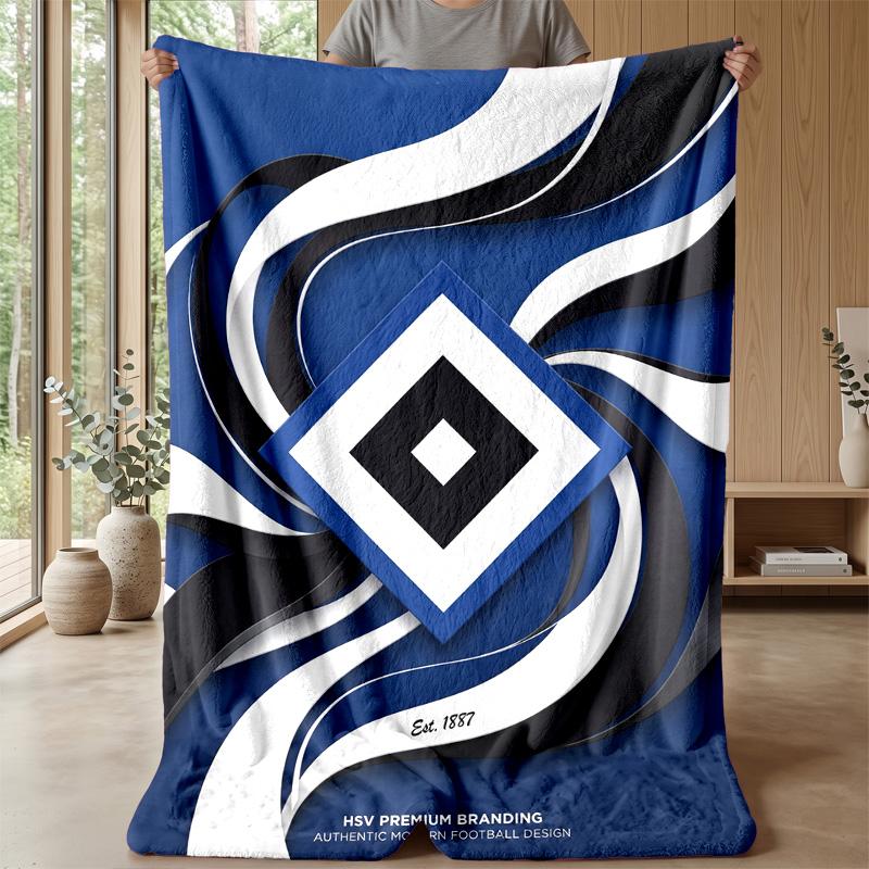 Hamburger SV Football Print Flannel Blanket, Soft Warm Lightweight Throw Blanket for Sofa Bed Camping