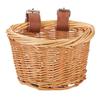 Детская велосипедная корзина Велосипедные плетеные D-образные корзины Детская корзина для хранения на передней части самоката с 2 кожаными ремешками для велосипедных аксессуаров