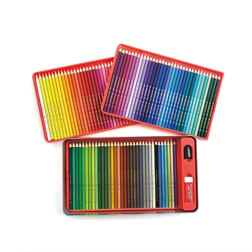 Акварельные карандаши Faber-Castell, плоский набор, жестяная коробка, 100 цветов TFC-WCP/100C